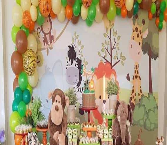 fiesta de cumpleanos tematica animales con inflables